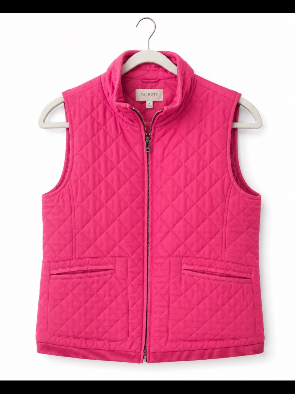 Talbots Womens Quilted Pink Vest